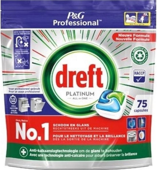 Dreft Platinum Regular All in 1 Vaatwastabletten - 75 Tabs